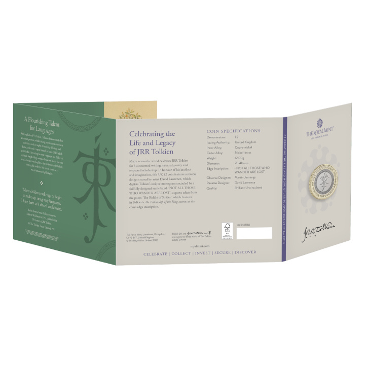 Celebración de la vida y obra de JRR Tolkien £2 Cobre 2023