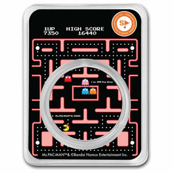 Ms.PAC-MAN Dual Mazes colorata 1 oncia d'argento Slab