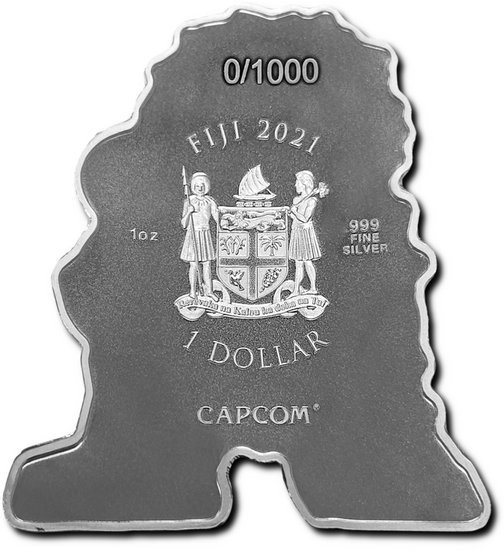 Street Fighter: Mini Fighter Ryu colorato 1 oncia d'argento 2021 Proof