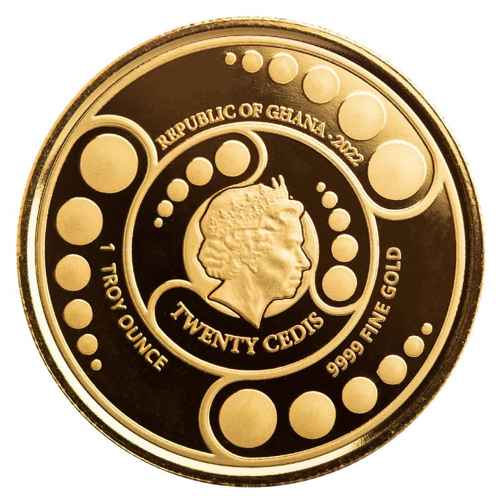 Ghana: Alien colorato 1 oncia d'oro 2022 Proof