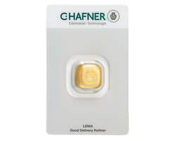 Lingote de oro C Hafner 1 onza fundido