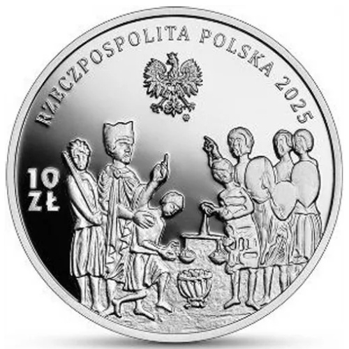 Tysiąclecie koronacji Bolesława Chrobrego pozłacany 10 zł Srebro 2025 Proof