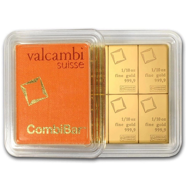 Lingote Valcambi 10 x 1/10 oz Oro CombiBar LBMA GD Refiner