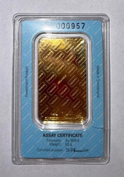 50 Grams Goldbarren Valcambi Beschädigte CertiPack