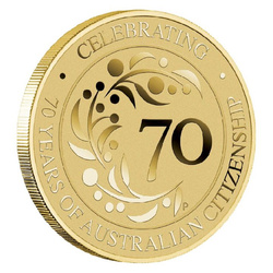 70° anniversario della cittadinanza australiana Bronzo alluminio 2019 (moneta in cartoncino)