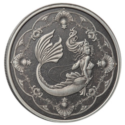 Samoa: Sirena Princesa de los Mares 1 oz Plata 2022 Moneda Antigua