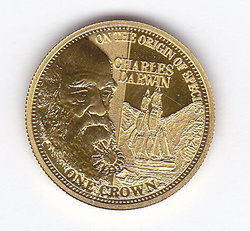 Tristan Da Cunha – Charles Darwin 1/25 uncia arany 2009 Proof