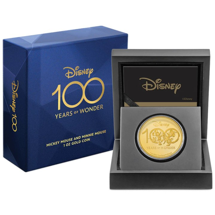 Niue: Disney 100 Years of Wonder - Mickey Mouse and Minnie Mouse 1 uncja Złota 2023 Proof