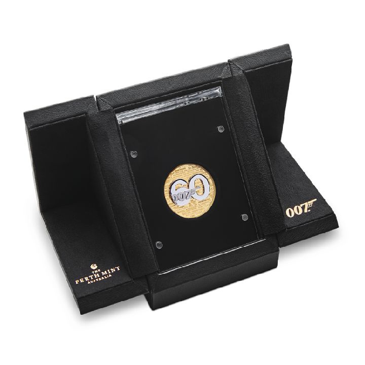 Tuvalu: James Bond 60. výročí filmu 5 uncí zlata 2022 Proof Pavé – Set Diamond