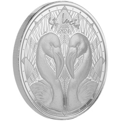 St. Lucia - Flamingos 1 oncia d'argento 2024 Prooflike (moneta in capsula)