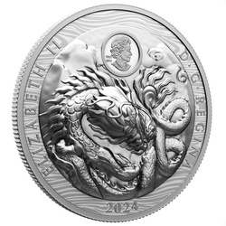 Canadá: Año del Dragón $50 Plata 2024 Proof Extraordinarily High Relief