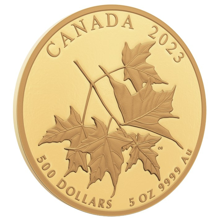 Canada: Beloved Maple Leaf 5 oz Gold 2023 Proof Coin