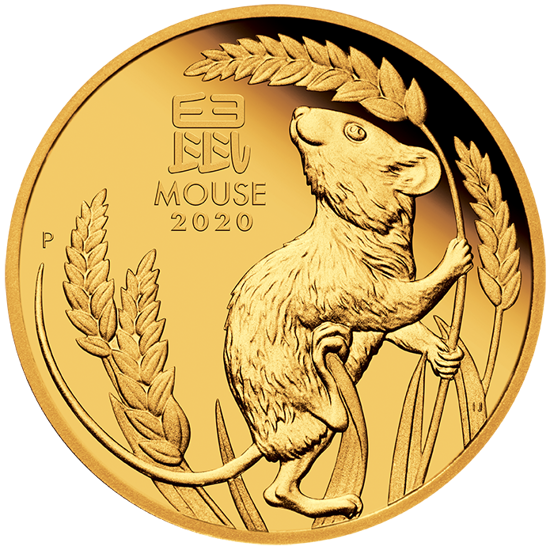 Lunar III: Rok myši 1 unce zlata 2020 Proof