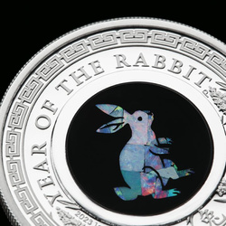 Perth Mint : Lunar III - Année du lapin 1 once d'argent 2023 Proof Opal