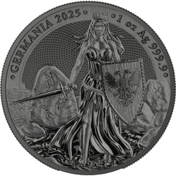 Germania 1 uncja kolorowana Srebra 2025 (Black Silver) WMF Edition
