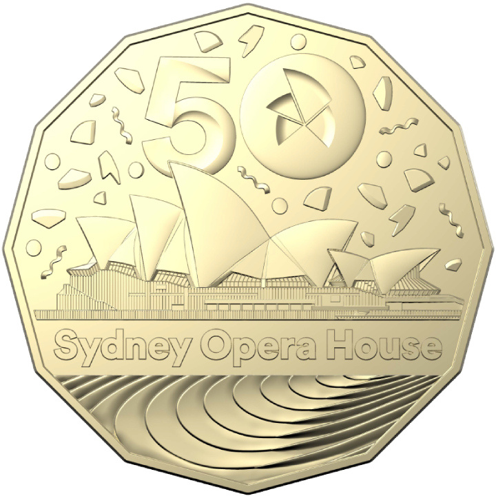 RAM : 50e anniversaire de l'Opéra de Sydney 50c bronze aluminium 2023