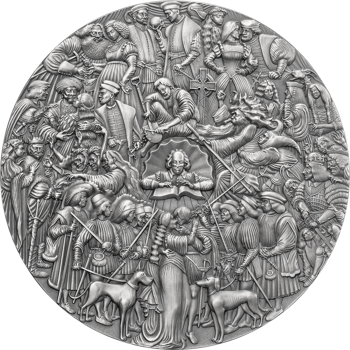 Camerun William Shakespeare 5 oz Argint 2023 Antique Finish