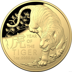 Lunar: Año del Tigre 1 oz Oro 2022 Proof