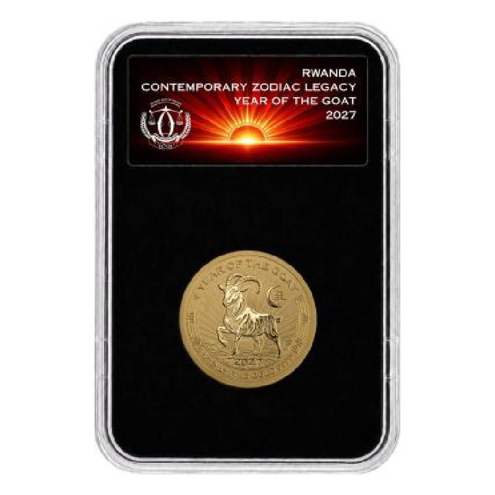 Rwanda Contemporary Zodiac Legacy Anul Caprei 1/12 oz Aur 2027 Reverse Proof