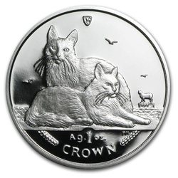 Isle of man Seria koty: Angora turecka 1 Uncja Srebra 2011 Proof
