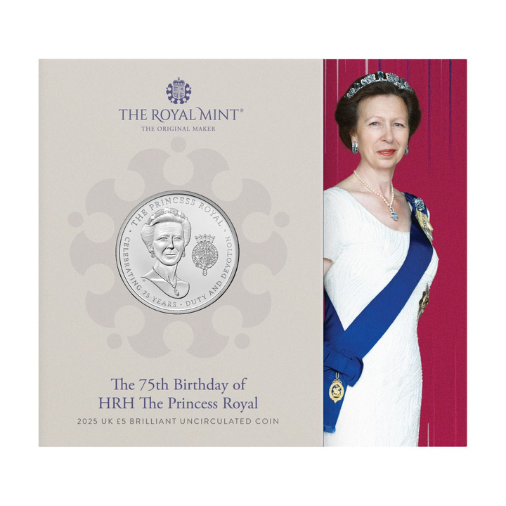 The 75th Birthday of HRH The Princess Royal £5 cuproníquel 2025