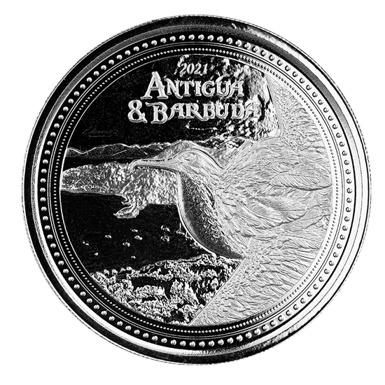 Antigua & Barbuda: Fregata wielka 1 uncja Srebra 2021