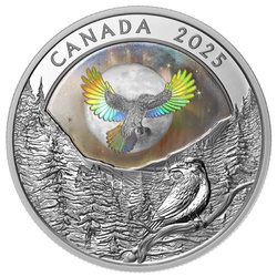 Canada: Moon Sky - Raven kolorowany $20 Srebro 2025 Proof Hologram