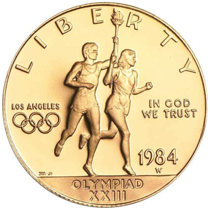 Los Angeles Olympiad Runners $10 Oro 1984