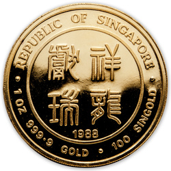 Singapore: Year of the Dragon 1 oz Gold 1988
