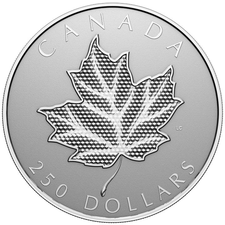 Foglia d'acero canadese $250 Argento 2024 Reverse Proof