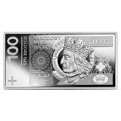 Polskie banknoty obiegowe - zestaw srebrnych monet 10 - 500 zł 2022 Proof