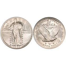 USA: 25 Cents - Quarter Dollar (0.25 USD) Silber Verschiedene Annuitäten (Ag.900 Probe) Umlaufend 10 Stück