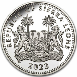 Sierra Leone: Egyptian Gods - Anubis coloured 2 oz Silver 2023 Proof Coin