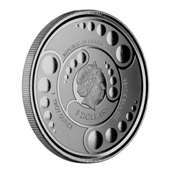 Ghana : Alien coloré 1 once d'argent rhodié 2021 (en noir)