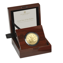 Royal Mint Lunar: Anno del Coniglio 1 oncia d'oro 2023 Proof