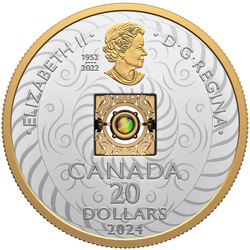 Canada: Dancing Ammolite - Elements of Nature “Air” placcata in oro $20 Argento 2024 Proof