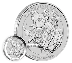 Koala 1000 grammi d'argento 2018