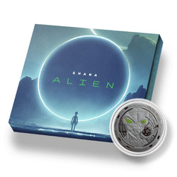 Ghana: Alien 1 oz Plata 2022 Prueba Rodio Negro