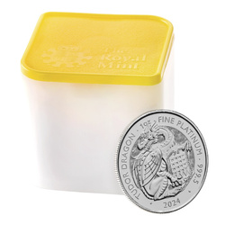 Les bêtes royales Tudor : le dragon Tudor 1 once de platine 2024