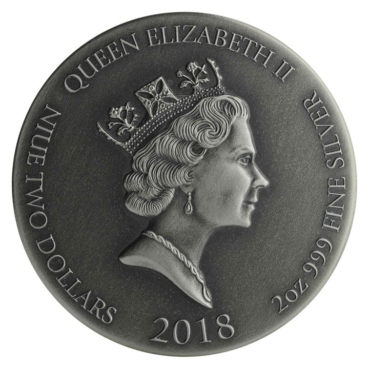 Niue: Biblico - L'Ascensione 2 once d'argento 2018 Proof Antiqued Coin