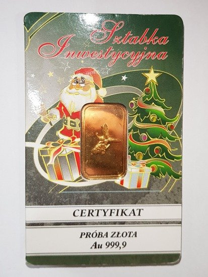 EXG 5 gramów Sztabka Złota Wesołych Świąt