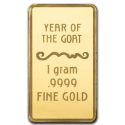 Златно кюлче Lunar Year of the Goat 1 г злато 2027 Prooflike