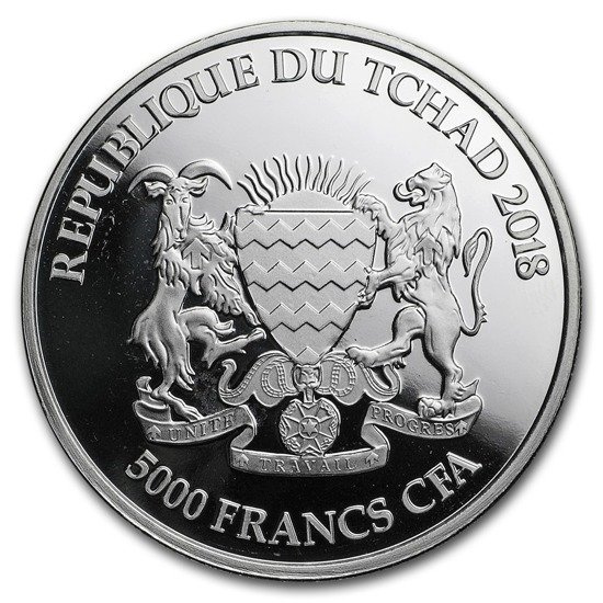Chad Rinoceronte 1 oz Plata 2018