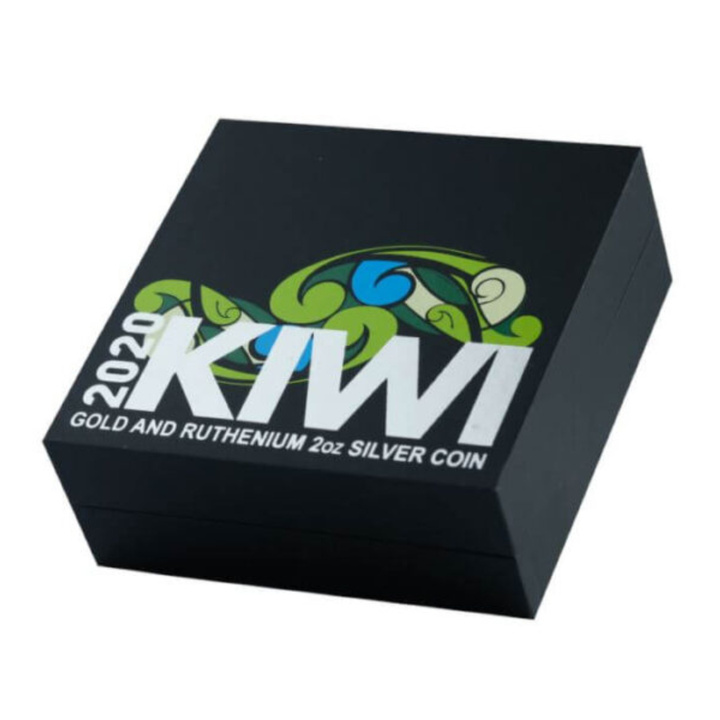 Kiwi vergoldet/Ruthenium 2 Unzen Silber 2020 Limited Edition Proof High Relief