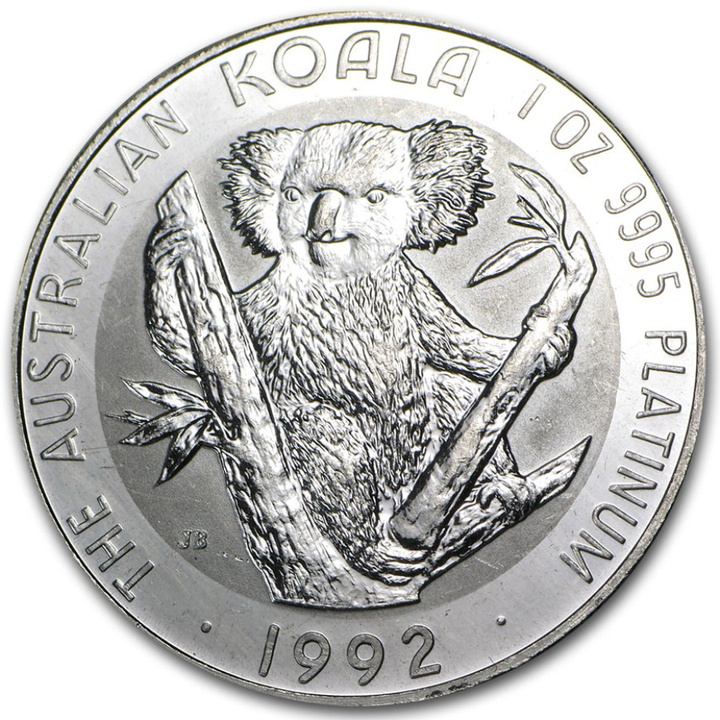 Platina érme Koala 1 uncia Platina 1992