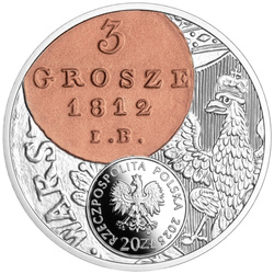 Historia de la moneda polaca – 3 groszy del Ducado de Varsovia 20 zł Plata 2025 Proof
