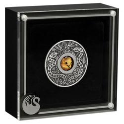 Tuvalu: Lunar III - Año de la Serpiente 1 oz Silver 2025 Rotating Charm Antiqued Coin