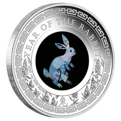 Perth Mint : Lunar III - Année du lapin 1 once d'argent 2023 Proof Opal