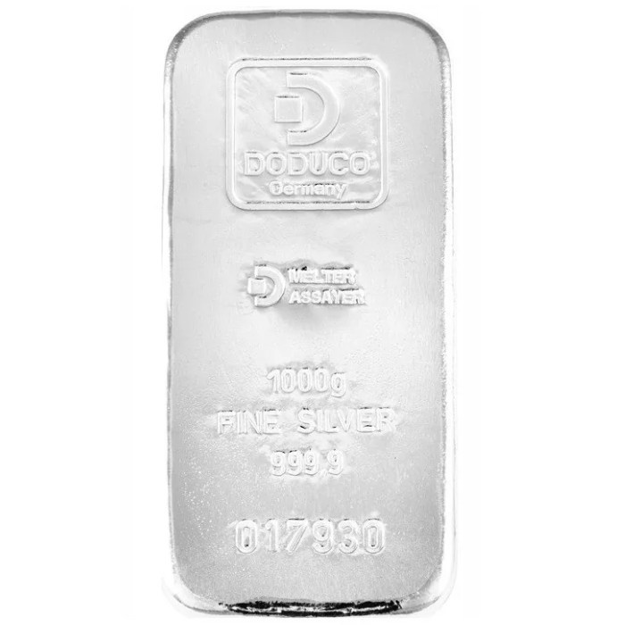 Lingote de Plata fundido Doduco 1000 g