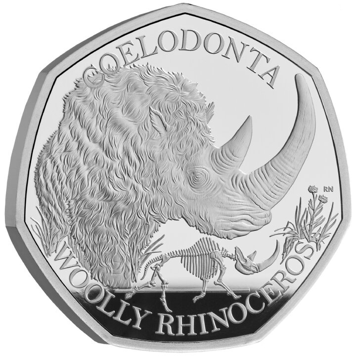 Ice Age Giants - Woolly Rhinoceros 50p Silber 2024 Proof